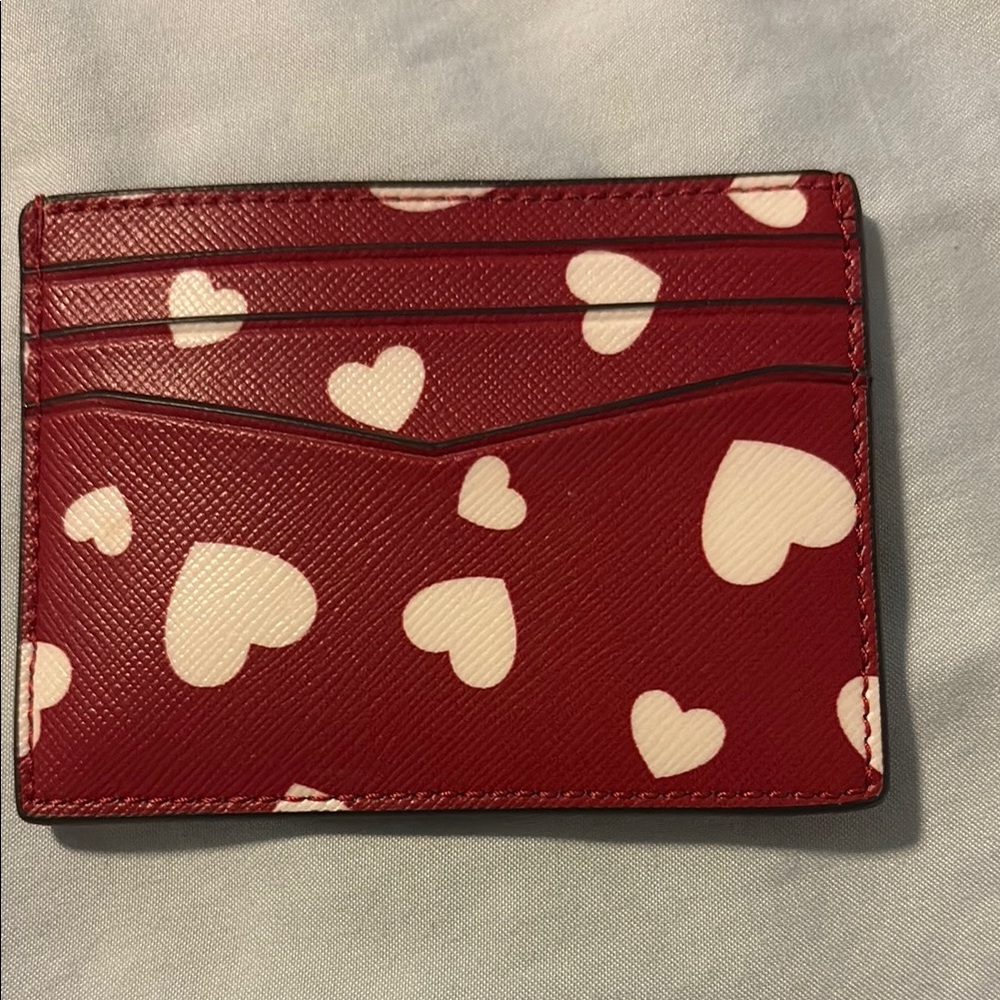 NWT Kate Spade Red and White Heart Card Holder - Picture 2 of 3